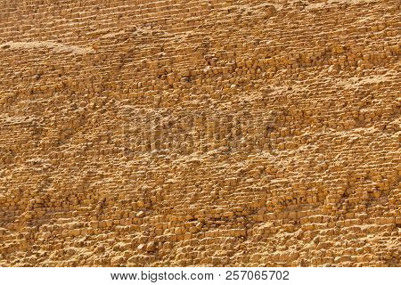 Ancient Khafre Pyramid In Giza Stone Texture