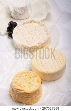 French Aoc Soft Cow Cheeses, Crumbly Langres With Washed Rind Structure, Sharp Pie Angloys, Camember