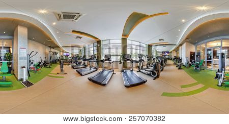 Minsk, Belarus - August, 2017: Full Spherical Seamless 360 Degree Angle View Panorama In Big Stylish