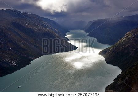 View Of The Lake Gjende. Jotunheimen National Park. Norway