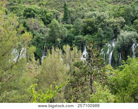 Beautiful Kravica Waterfall In Bosnia And Herzegovina - Popular Swimming And Picnic Area For Tourist