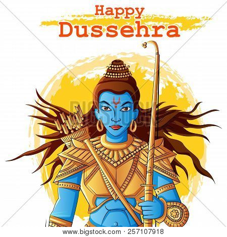 Indian God Rama For Happy Dussehra Festival Of India