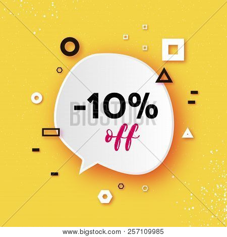 Sale Tag, Special Offer Banner Template. Trendy Geometric Quote Elemets Frame For Text In Paper Cut 