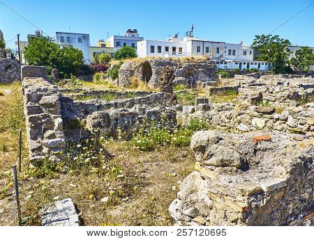 Remains Of The Insulae At Ancient Agora Of Kos. South Aegean Region, Greece.