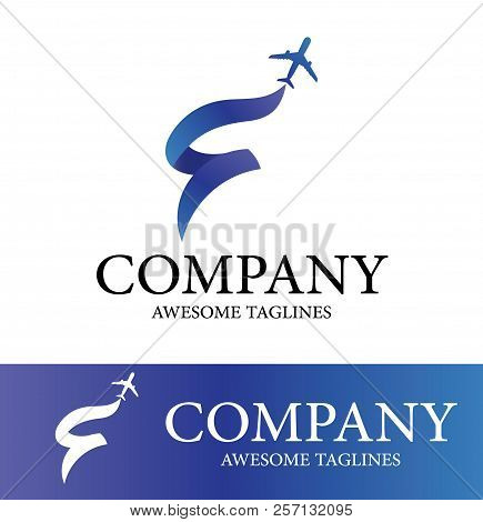 Airplane Abstract Logo Design Template. Flat Style Design. Vector Illustration