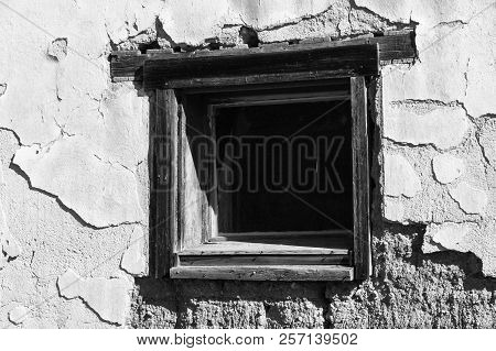 Window In Crumbling Adobe Wall, Ruby, Arizona