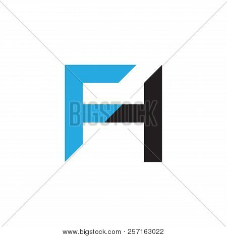 Initial Letter Fh Logo Vector Blue Black Color