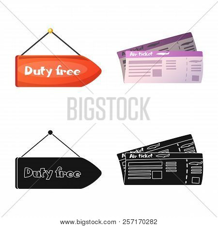 Vector Illustration Of Airport And Airplane Icon. Set Of Airport And Plane Stock Vector Illustration