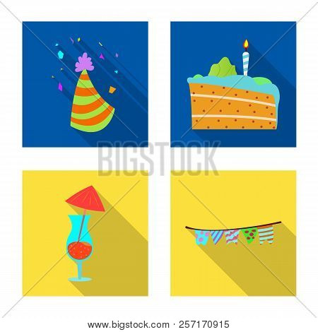 Isolated Object Of Party And Birthday Symbol. Set Of Party And Celebration Stock Vector Illustration