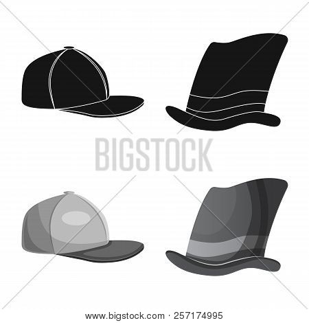 Vector Design Of Headwear And Cap Logo. Collection Of Headwear And Accessory Vector Icon For Stock.