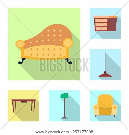 Isolated Object Of Furniture And Apartment Icon. Set Of Furniture And Home Stock Vector Illustration