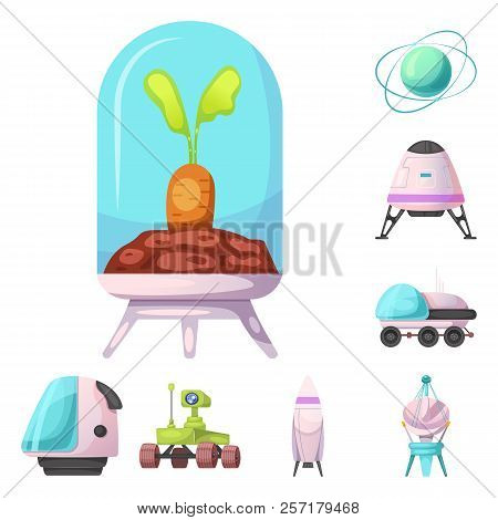 Isolated Object Of Mars And Space Logo. Collection Of Mars And Planet Vector Icon For Stock.