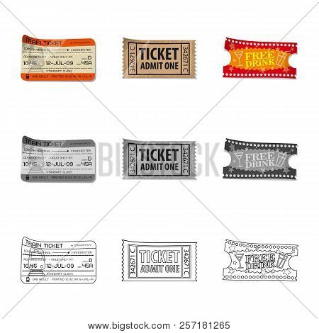 Vector Illustration Of Ticket And Admission Symbol. Collection Of Ticket And Event Stock Vector Illu