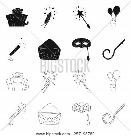 Vector Illustration Of Party And Birthday Sign. Set Of Party And Celebration Stock Vector Illustrati