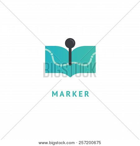 Map Marker Icon. Vector Flat Style Illustration Location Pin Logotype Design. Location Pin Navigatio