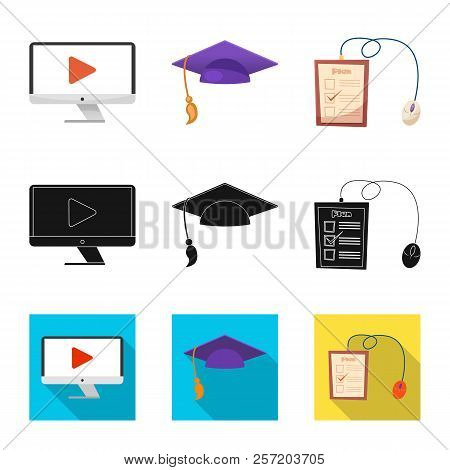 Vector Illustration Of Education And Learning Sign. Collection Of Education And School Vector Icon F