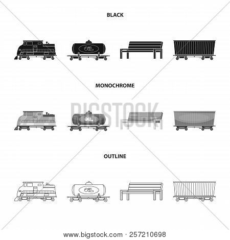 Vector Illustration Of Train And Station Symbol. Collection Of Train And Ticket Stock Symbol For Web