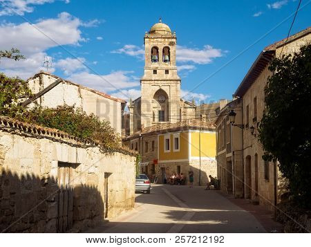 Calle Real And The Bell Tower Of The 16th Century Parish Church Of The Conception - Hontanas, Castil