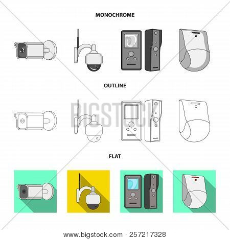 Vector Design Of Cctv And Camera Symbol. Set Of Cctv And System Stock Vector Illustration.