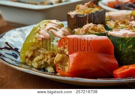 Xorcis Tolma Stuffed Vegetables , Georgian Cuisine  Close Up