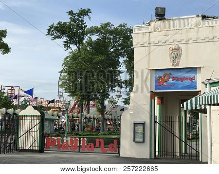 Rye, Ny - Jun 3: Playland Park In Rye, New York, As Seen On Jun 3, 2018. The Park Was Built In 1928.