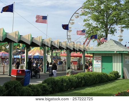 Rye, Ny - Jun 3: Playland Park In Rye, New York, As Seen On Jun 3, 2018. The Park Was Built In 1928.