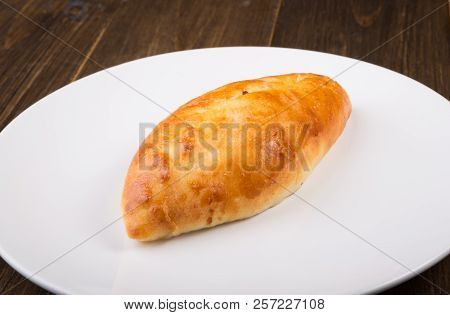 Russian Traditional Pirogi Dough Stuffed With Meat
