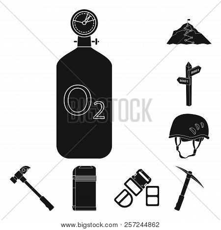 Vector Illustration Of Alpinism And Peak Logo. Collection Of Alpinism And Camp Stock Vector Illustra