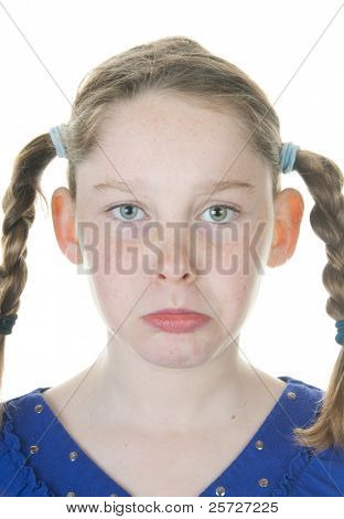 girl upset in braids