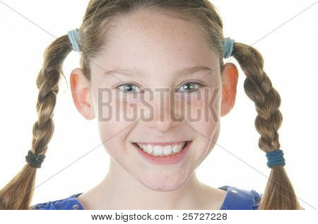 happy girl wearing hair braids