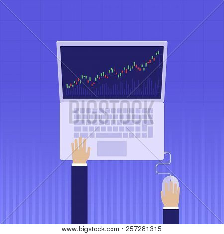 Stock Market Analysis,finance.flat Style Illustration.money Investing. Investment Banking.futures Ma