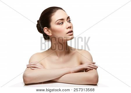 Beautiful Girl With Smooth Skin Isolated On White