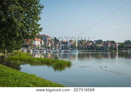 Ryn, Warmia-masuria Province / Poland - July 31, 2018: Marina And Pier On Rynskie Lake, Town Of Ryn.