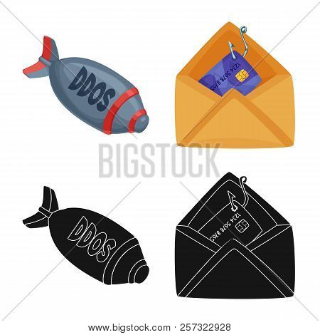 Vector Design Of Virus And Secure Symbol. Collection Of Virus And Cyber Stock Vector Illustration.
