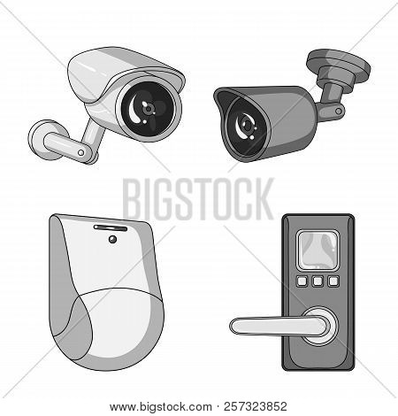 Vector Design Of Cctv And Camera Symbol. Collection Of Cctv And System Stock Symbol For Web.