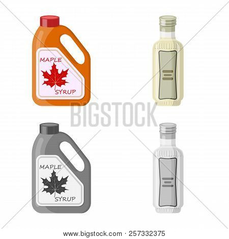 Vector Design Of Can And Food Sign. Set Of Can And Package Vector Icon For Stock.