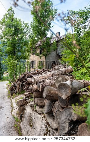 The Village Of Santa Fosca In The Italian Dolomites