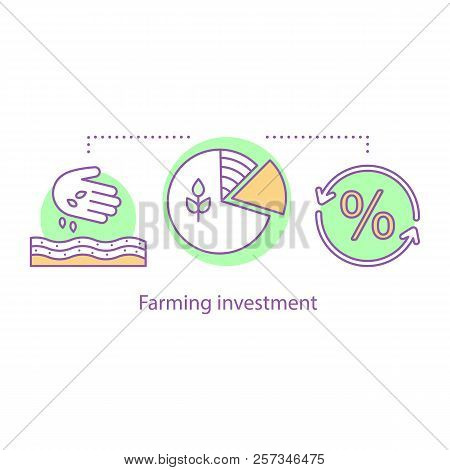 Farming Investment Concept Icon. Agriculture Idea Thin Line Illustration. Farm Business. Agricultura