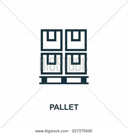 Pallet Icon. Monochrome Style Design From Logistics Delivery Icon Collection. Ui. Pixel Perfect Simp