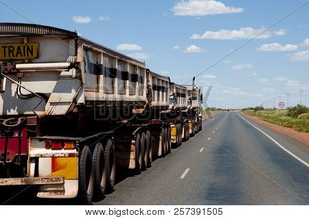 Road Train In The Outback - Western Australia