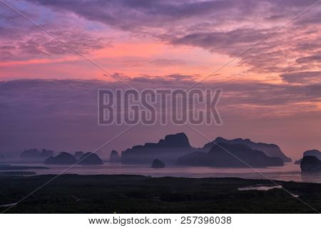 View Of Phang Nga Bay From Samet Nangshe Viewpoint, Thailand