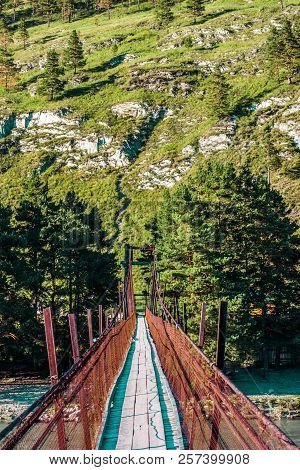 The Republic Of Altai Attractions Are Mountain Bridges And Views Of The Beautiful Altai