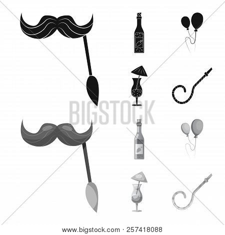 Vector Illustration Of Party And Birthday Sign. Collection Of Party And Celebration Stock Vector Ill