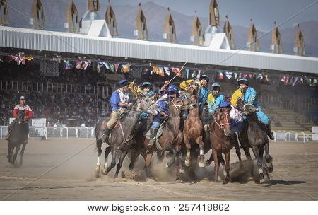Lake Issyk-kul, Kurgyzstan, Game Of Cocboru During World Nomad Games In Kyrgyzstan, Semi Final