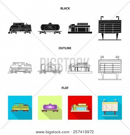 Vector Illustration Of Train And Station Logo. Set Of Train And Ticket Stock Vector Illustration.