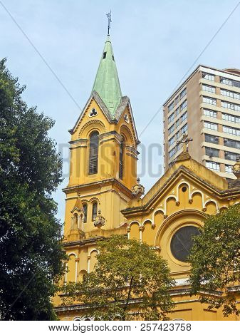 The Church Of Nossa Senhora Dos Homens Pretos, Church Of Our Lady Of The Black Men, In Sao Paulo Old