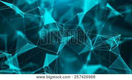 Abstract Digital Background. Big Data Visualization. Network Connection Structure. Science Backgroun