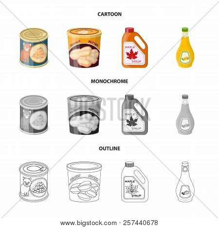 Isolated Object Of Can And Food Logo. Collection Of Can And Package Vector Icon For Stock.