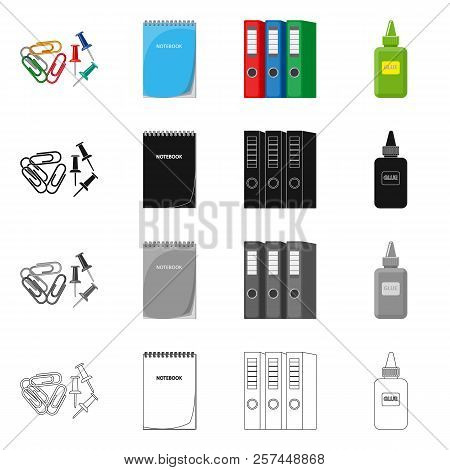 Vector Design Of Office And Supply Logo. Set Of Office And School Stock Vector Illustration.