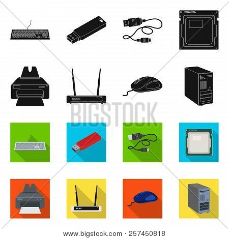 Vector Design Of Laptop And Device Logo. Collection Of Laptop And Server Vector Icon For Stock.